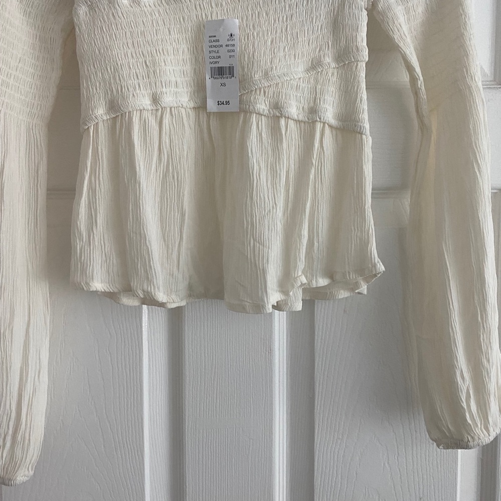 Cross Cross, long sleeve crepe top